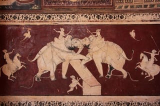 paintings in Chitrashala, Bundi Palace, Rajasthan, India